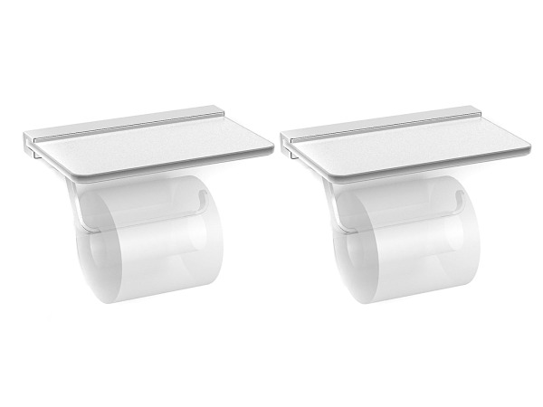 2x Beaux closetrolhouder met glazen planchet Ulis
