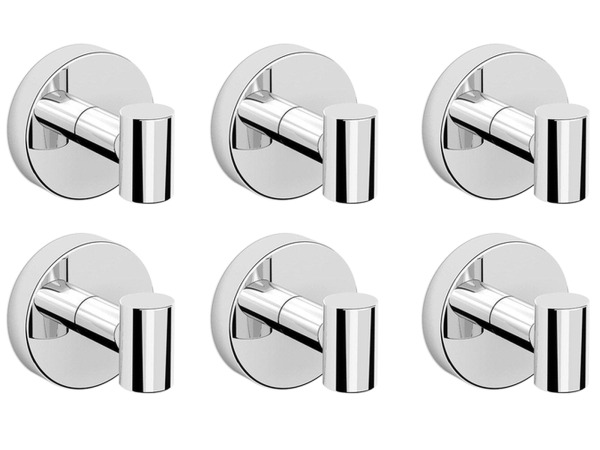 6x Beaux handdoekhaak magnetisch Ulis chroom