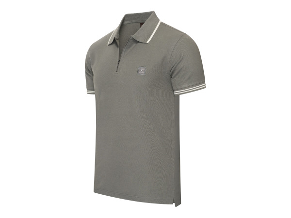Cappuccino Italia Polo Zip Polo Torino Grijs - L