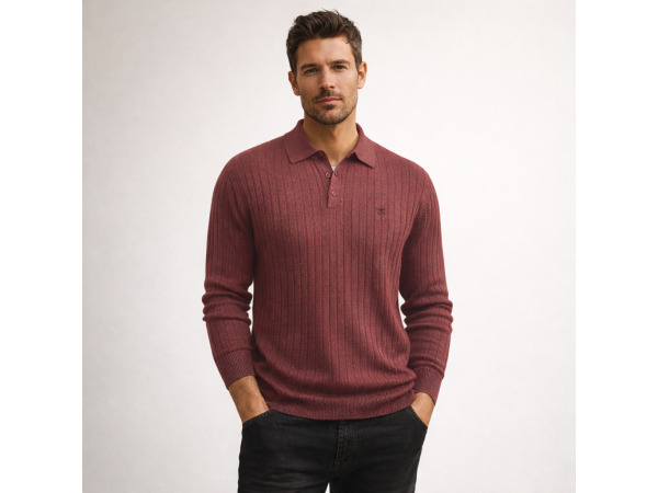 Cappuccino Italia Massa Knit Polo Burgundy - M