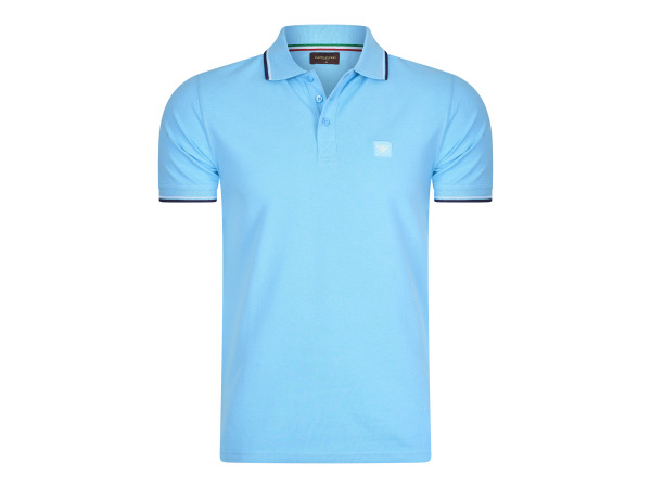 Cappuccino Italia Polo Applique Pique - Sky - XXL