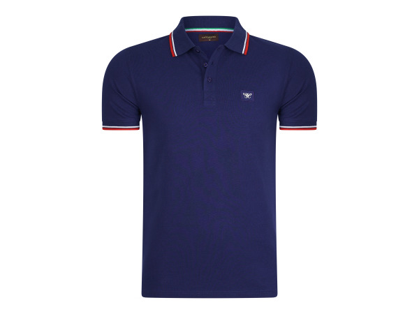 Cappuccino Italia Polo Applique Pique - Navy - L