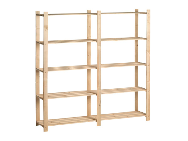 4x Practo houten opbergrek dubbel 175x175x40cm Woody Rack