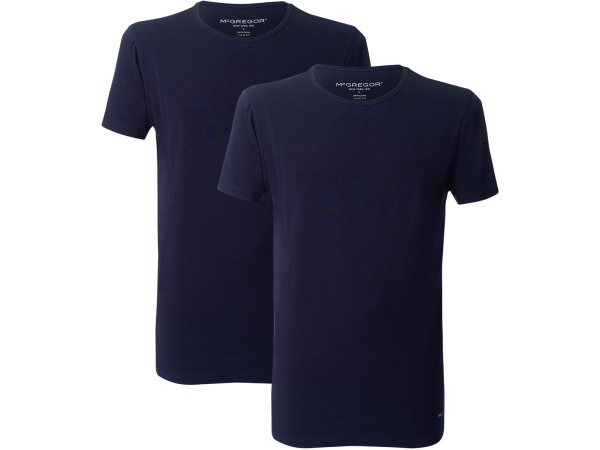 McGregor Premium stretch t-shirt 2-pack o-neck blauw maat S