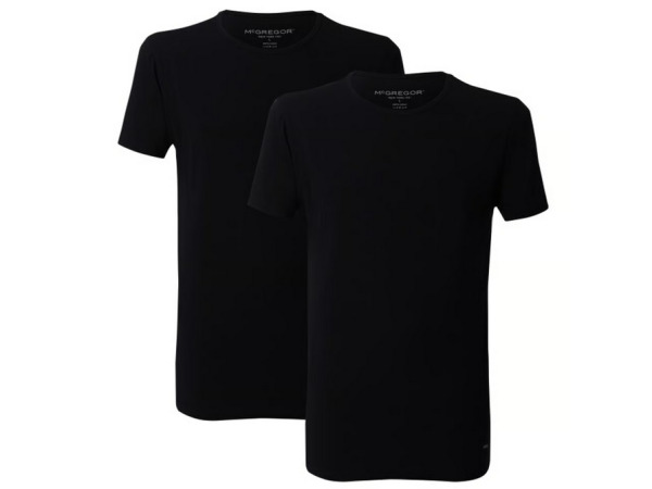 McGregor Premium stretch t-shirt 2-pack o-neck zwart maat M