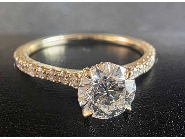 Gouden ring met 1 crt Briljant diamant ( IGI ) 
