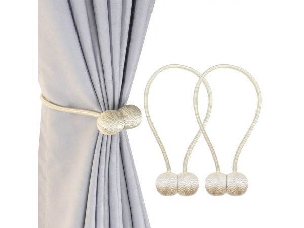 Gordijnmagneten - set van 2 - beige
