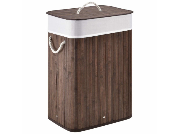 Bamboe Wasmand Curly - 72 L - Bruin - Uitneembare Waszak