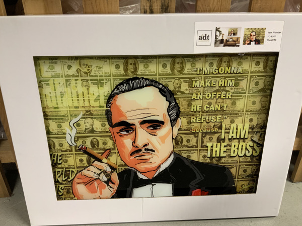 Glasschilderij The Godfather cartoon 60x80CM