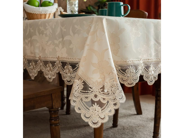Tafelkleed beige 140*240cm Jacquard