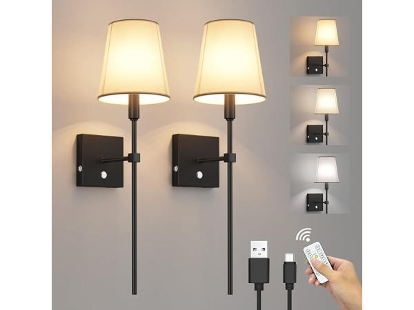 Coinmit Draadloze Wandlamp (2 Stuks) zwart