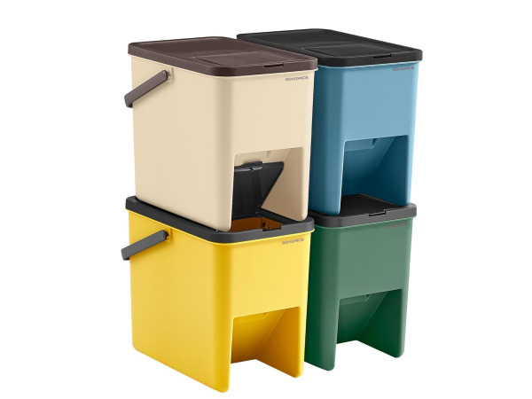 4x SONGMICS Keukenprullenbak 20 L - afvalscheidingssysteem