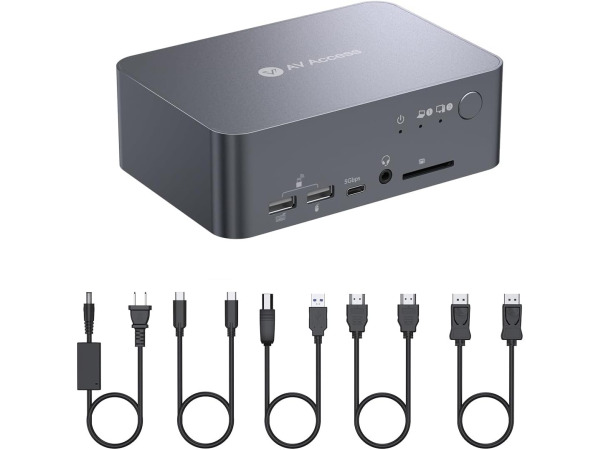 AV Access Dual Monitor KVM Switch Dockingstation 4K@60Hz