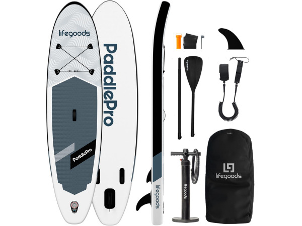 LifeGoods SUP Board Allround Compact - 300 x 76 cm Wit/Zwart