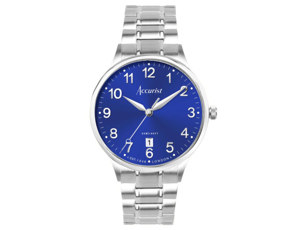 Accurist Londen Classic Heren Horloge Zilver/Blauw 37mm