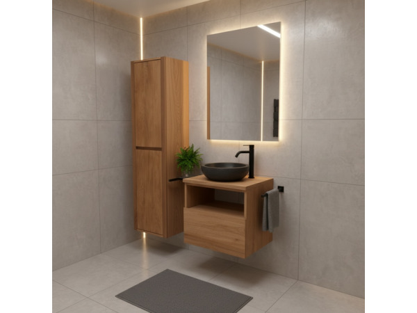Casajoy Eiken badkamermeubel met Kolomkast 60cm