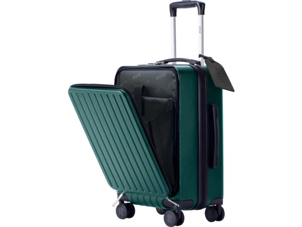 RYER handbagagekoffer 36L hardcase dubbel TSA groen
