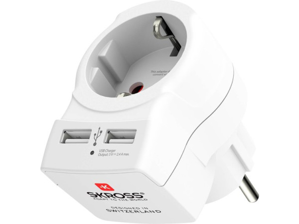Skross Europe to Europe USB reisadapter 2x USB-A