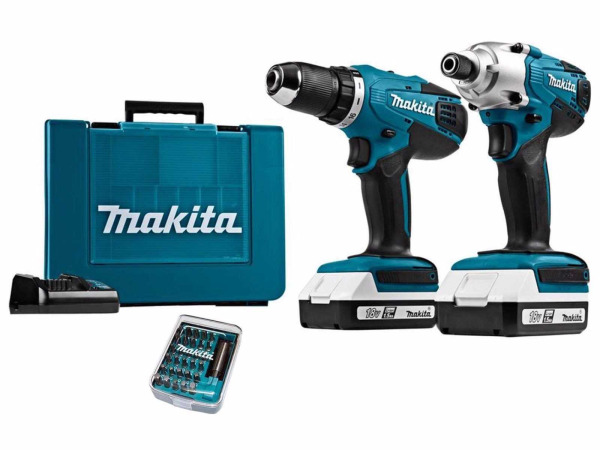Makita accuboor en slagschroever combi kit DK18354X1