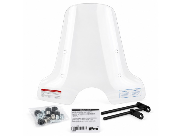 NIU N-Serie Windscherm Hoog Helder 70cm + Montageset Nieuw