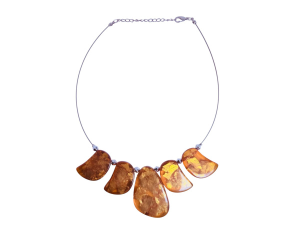 Baltisch Amber Statement Collier met 'Sun Spangles'