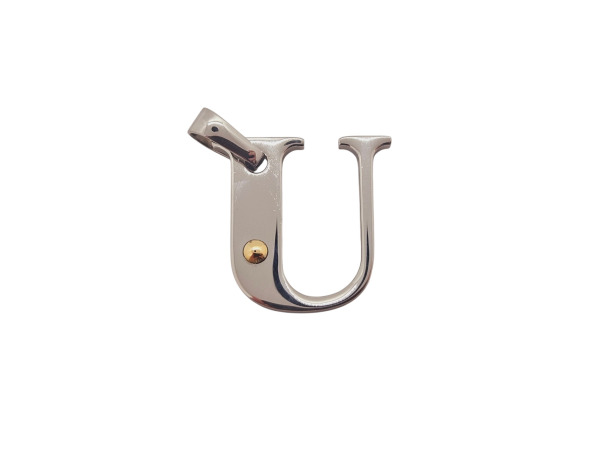 Elegante Bicolor Initial Hanger Letter U