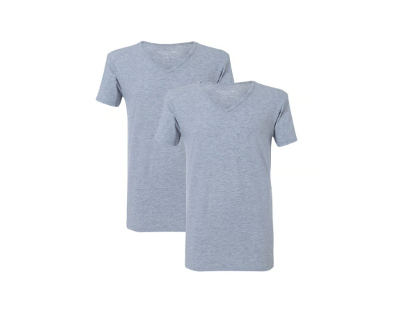 McGregor Premium stretch t-shirt 2-pack V-neck grijs maat L