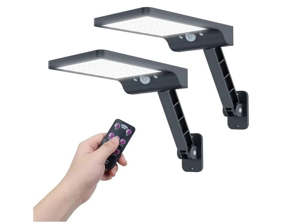 2X Buitenarmatuur 49 leds met bewegingssensor