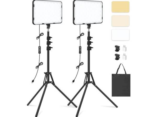 LED video licht met statief 2 stuks 2500-8500 K