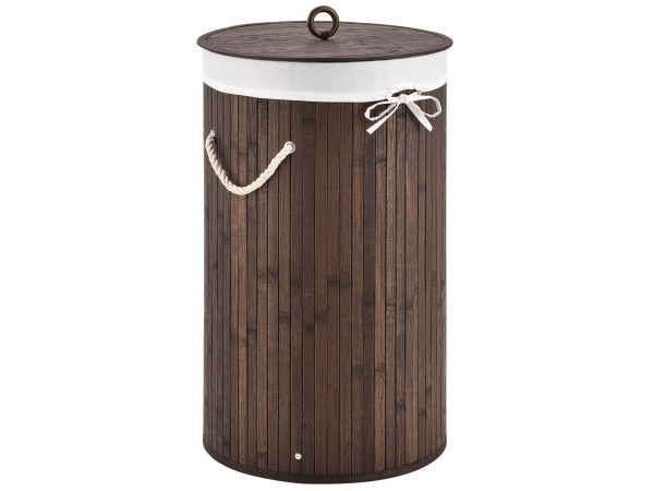 Bamboe Wasmand Curly - 55 liter - Bruin - Incl. Waszak & Deksel