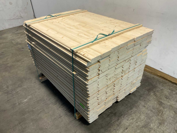60x Vuren blokhutprofiel mes- en groef 119x14,5x4,5cm