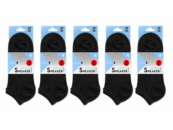 5x Comfortabele Naadloze Sneaker Sokken 4 Paar Maat 39-42