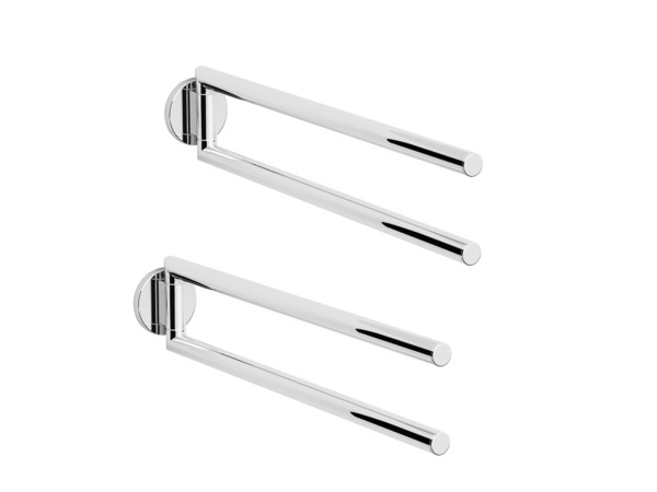 2x Novio handdoekhouder 2-lids 400x60mm Riga geborsteld
