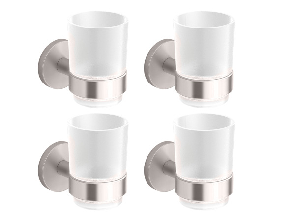 4x Novio glashouder met glas Riga geborsteld
