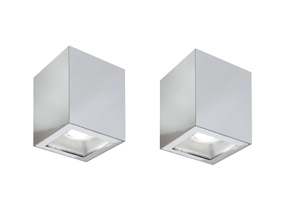 2x Base On opbouwspot GU10 kantelbaar 80x80mm chroom