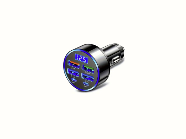 Auto oplader - 6 poorten - USB en USB C