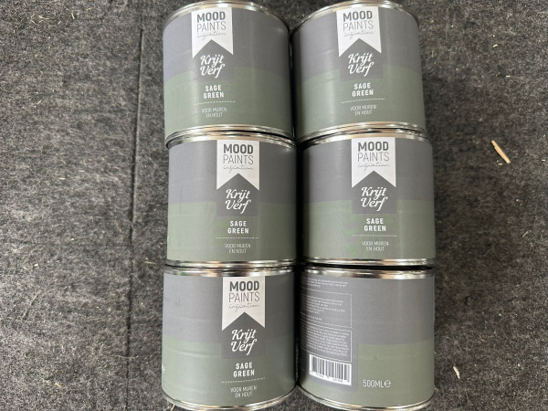 6x Moodpaints krijtverf sage Green 0,5L 