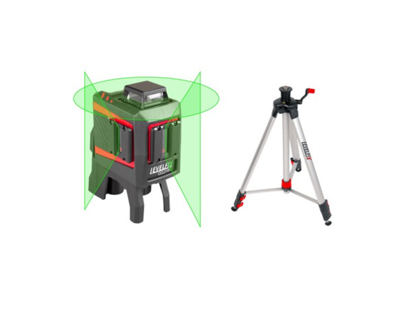 Levelfix kruislijnlaser groen met statief CCL210G