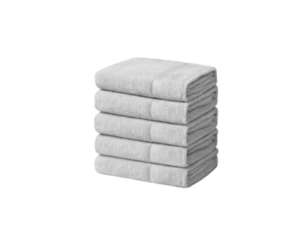 Handdoeken 70×140 cm – Set van 5 – 400 g/m² – Lichtgrijs
