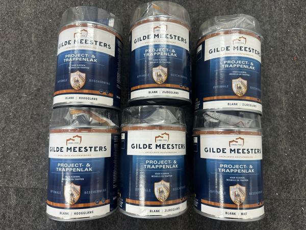 6x Gilde Meesters Project & Trappenlak blank zijdeglans