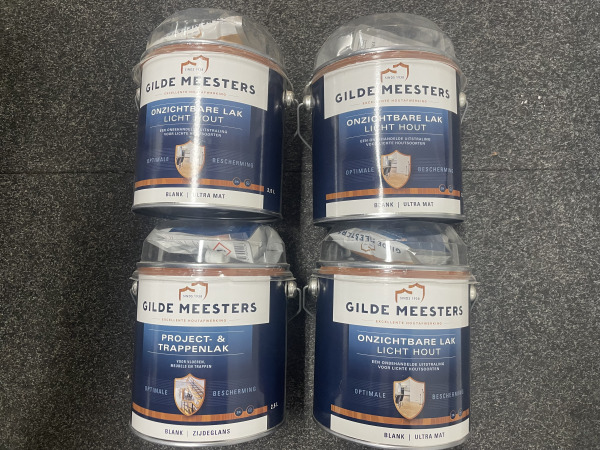 4x Gilde Meesters Onzichtbare Lak – Licht Hout – Ultra Mat