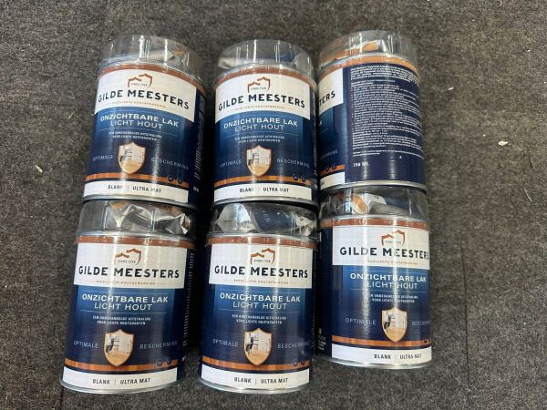 6x Gilde Meesters onzichtbare lak licht hout ultra mat/blank