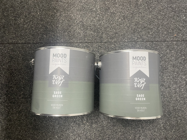 2x Moodpaints Krijtverf Sage Green – 2,5 L – Extra Mat