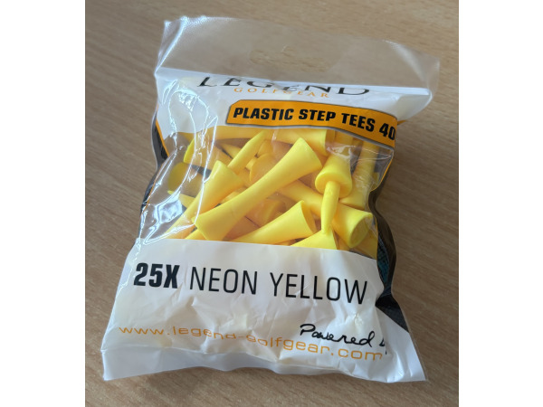 250x Golf tees 25 stuks per zakje geel 40 mm