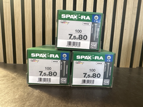 3 Dozen SPAX-RA Schroeven 7,5x80 mm – 300 stuks totaal