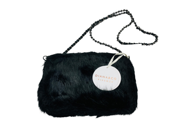 Diana & Co Firenze Faux Fur Schoudertas - Zwart
