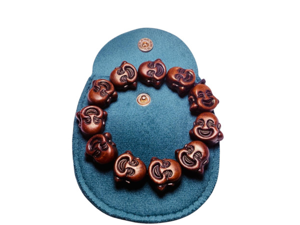 Spiritueel | Sandelhout 'Happy Buddha' Armband