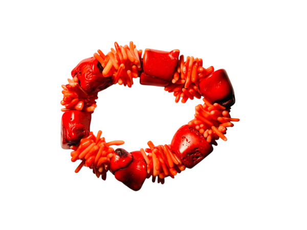 Bloedkoraal |  'Chunky' Armband met Koraal Takjes