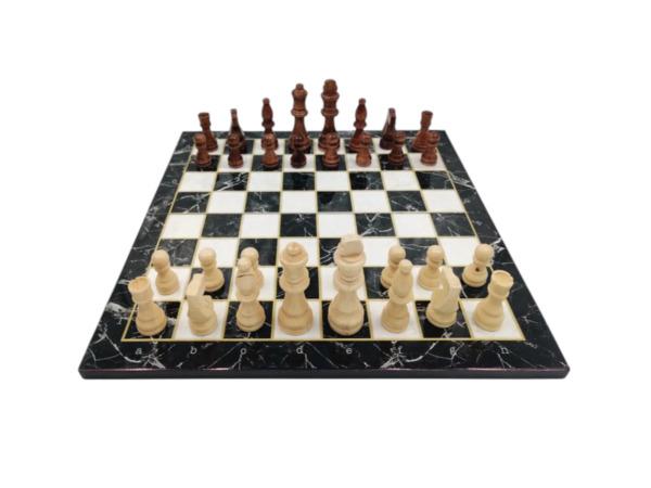 Inklapbaar Schaakbord met Houten Stukken (37 cm)