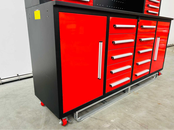 RTE garagewerkbank met opbouwkast 220x60x170cm